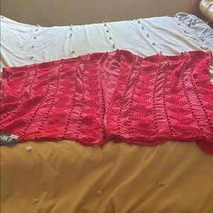 Red shawl light weight nwt never worn